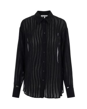 Patrizia Pepe Striped Devoré Blouse - Blue