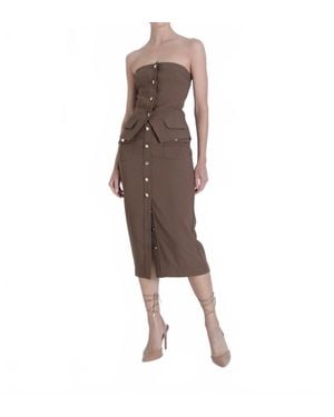 Karina Grimaldi Camila Midi Skirt - Brown