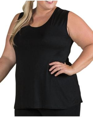 On The Plus Side Sleeveless Layering Tank Top - Black