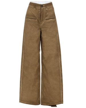 Uma Wang Ball Stitching Detail Cotton Wide-Leg Pants - Natural
