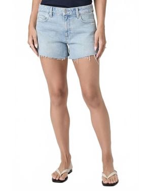 PAIGE Dylan Raw Hem Harmonie Destructed Short - Blue