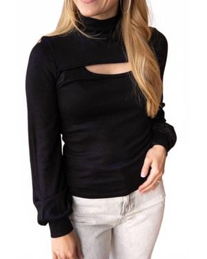 Southern Grace Promises Met Cut Out Long-Sleeve Top - Black