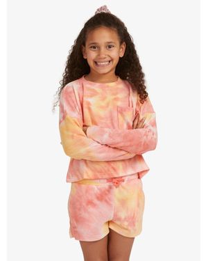 Roxy Sunshine Spirit Sweatshirt Girls Long Sleeve Crew Neck Red564 - Orange
