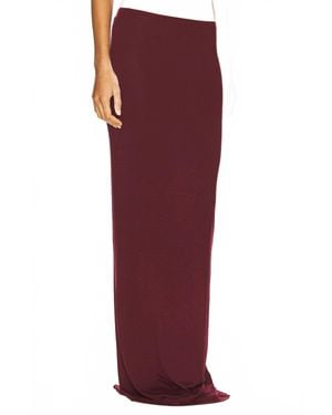 ÉTERNE Ribbed Maxi Skirt - Red