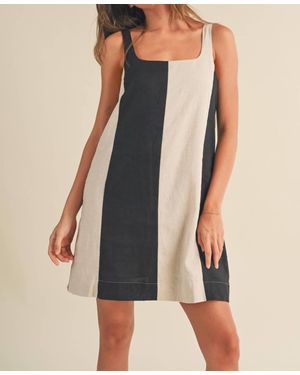 Miou Muse Color Block Mini Dress - Black