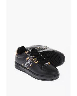 Versace Jeans Couture Leather Meyssa Low-Top Sneakers With Baroque M - Black