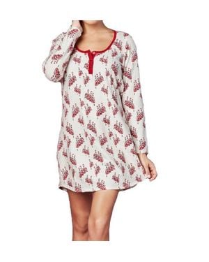 Bedhead PJs Pajamas French Dancers Stretch L-S Henley Nightshirt - Pink