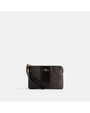 COACH Corner Zip Wristlet - Black