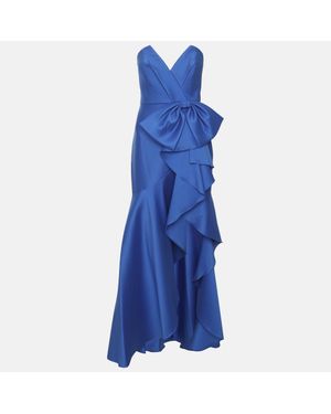 Badgley Mischka Strapless Ruffled Dress - Blue
