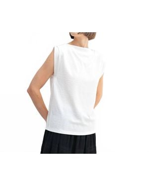 Fun 2 Fun Boat Neck Knit Top - White