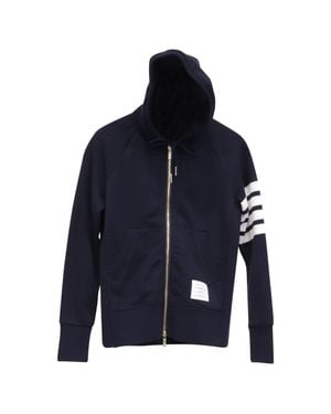 Thom Browne Classic Loopback 4-Bar Full Zip Hoodie - Blue