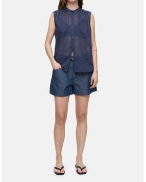 Closed Cotton Voile Blouse - Blue