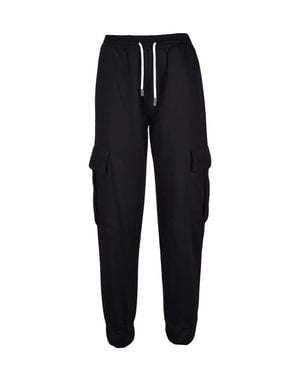 Sunstripes Tracksuit Pants With Elastic Waistband And Cargo Pockets - Black