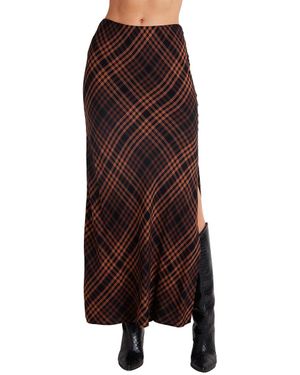 Bella Dahl Side Slit Bias Maxi Skirt - Brown