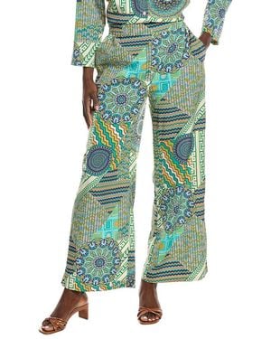 Gracia Print Wide Leg Set Pant - Green