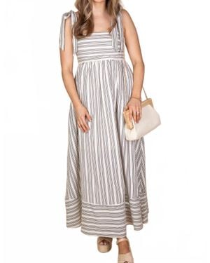 Miou Muse Linnley Linen Striped Maxi Dress - Multicolor