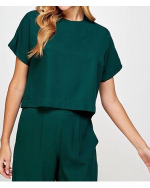 2 Hearts Apparel Solid Short Sleeve Top - Green