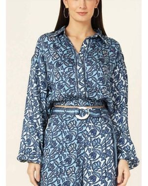 Omika Nero Button Down Blouse - Blue