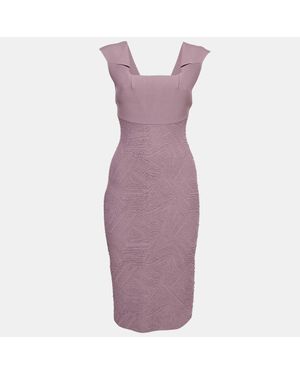 Roland Mouret Textured Knit Sleeveless Bodycon Dress - Purple