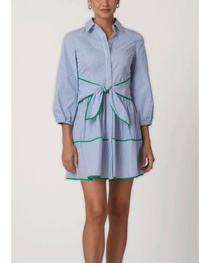 Shoshanna Chatfield Striped Poplin Mini Dress - Blue