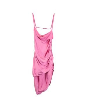 Jacquemus Asymmetrical Draped Dress in Red | Lyst