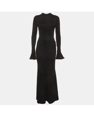 Odd Muse Jersey Knitted Long Sleeve Maxi Dress - Black
