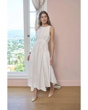 Moon River Tie Back Handkerchief Dress - White