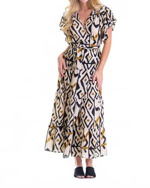 Cienna Monifa Frill Wrap Dress - White