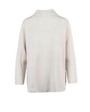 Kangra Ribbed Crater Neck Knit - White