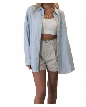 Allie Rose Sweet Escape Button Up Top - Blue