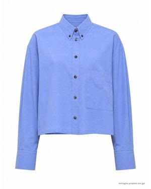 EAT DUST 673 Sea Cubic Cotton Shirt - Blue