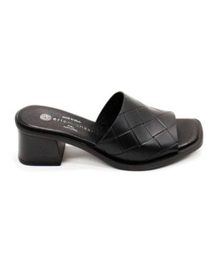Eric Michael Vicky Slip-On Leather Heels - Black