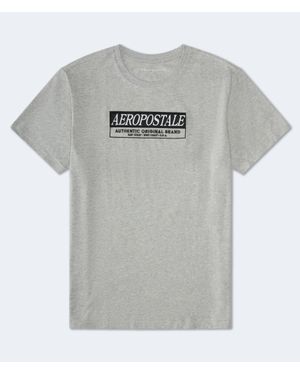 Aéropostale Box Logo Appliqué Graphic Tee - Gray