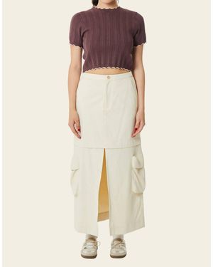 Find Me Now Owen Cargo Midi Skirt - Natural