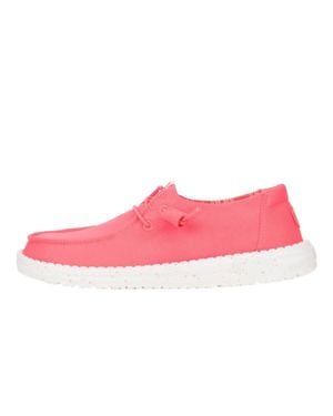 HEYDUDE Wendy Stretch Canvas Slip-On Shoes - Pink