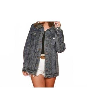 Fantastic Fawn Washed Denim Jacket With Lovely - Black