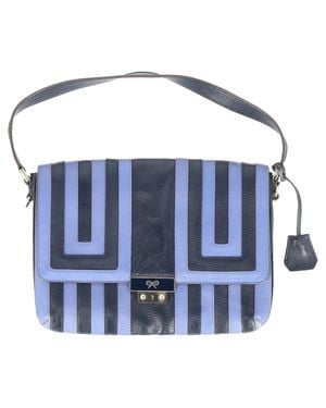 Anya Hindmarch Patterned Flap Shoulder Bag - Blue
