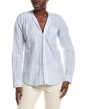 J.McLaughlin Taylor Linen-Blend Shirt - Blue