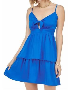 J joy Tie Front Layers Dress - Blue