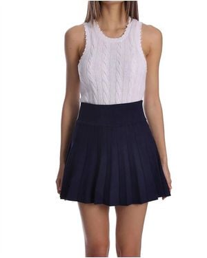 Minnie Rose Viscose Pleated Tennis Skort - Blue