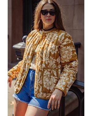 TRUEDAMES Totally Convinced Woven Puff Jacket - Brown