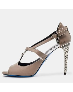 Loriblu Leather Ankle Strap Sandals - Blue