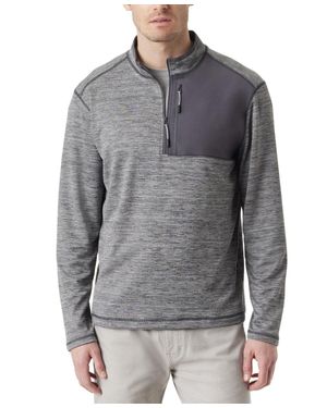 BASS OUTDOOR Top 'Sforged Iron Slim Fit Mock Neck -Zip Pullover Mac200 - Gray