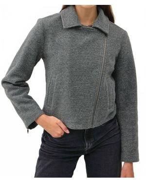 Be Cool Cropped Moto Style Jacket - Gray
