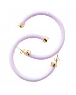 Hoo Hoops Hoop Earrings - White