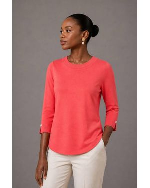 J'Envie/Eli Bari 3/4 Sleeve Top - Red