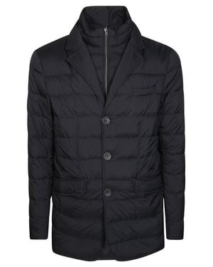 Herno Tailored Puffer Jacket With Notched Collar - Blue