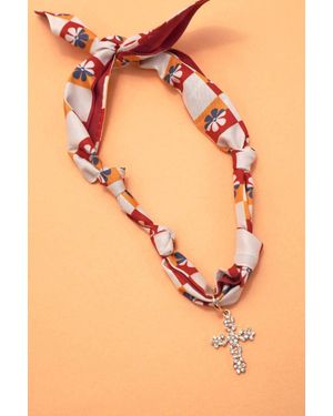 Josslyn by Wall to Wall Handcrafted Scarf Necklaces - Orange