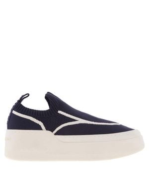 Ferragamo Ferragamo Diana Technical Knit Slip-On Platform Sneakers, Size 7 - Blue