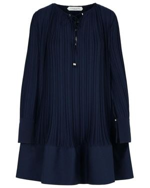 Lanvin Plissé' Polyester Dress - Blue